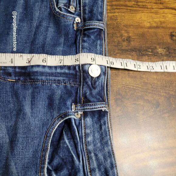 American Eagle Hi Rise Midi Shorts Size 6 Super Stretch Medium Dark Wash NWOT - Picture 8 of 11